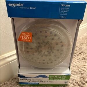 OXYGENICS Brushed Nickel Shower Head with Amplifying Technology